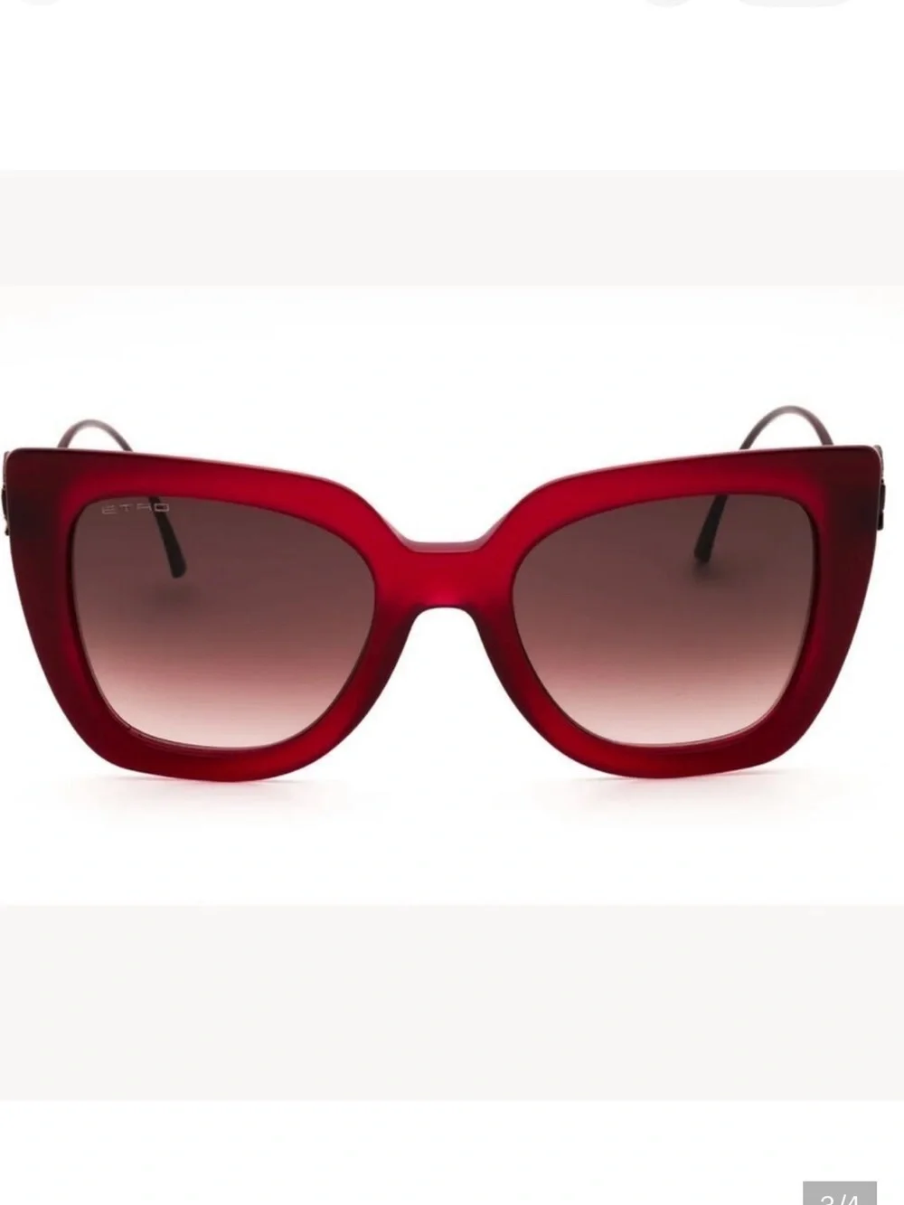ETRO Authentic Sunglasses Oversized Cat Eye Burgundy Frame! NEW FULL INCLUSION